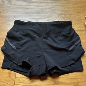 Women’s black running shorts with spandex